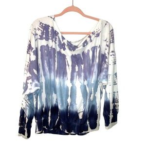 Young Fabulous & Broke tie dye buttery soft l/s top, bateau neckline, oversized